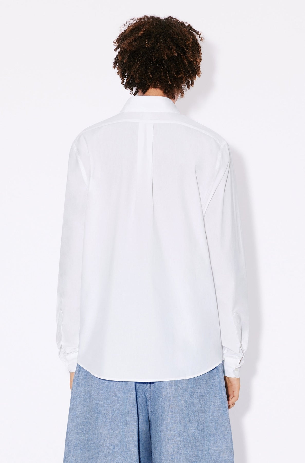 Chemise casual brodée Boke Flower - White