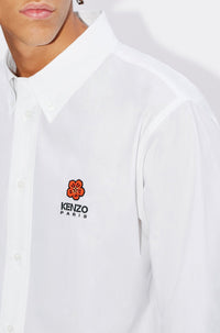 Chemise casual brodée Boke Flower - White