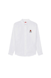 Chemise casual brodée Boke Flower - White