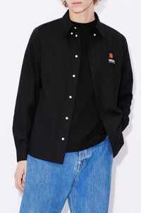 Chemise casual brodée Boke Flower - Black