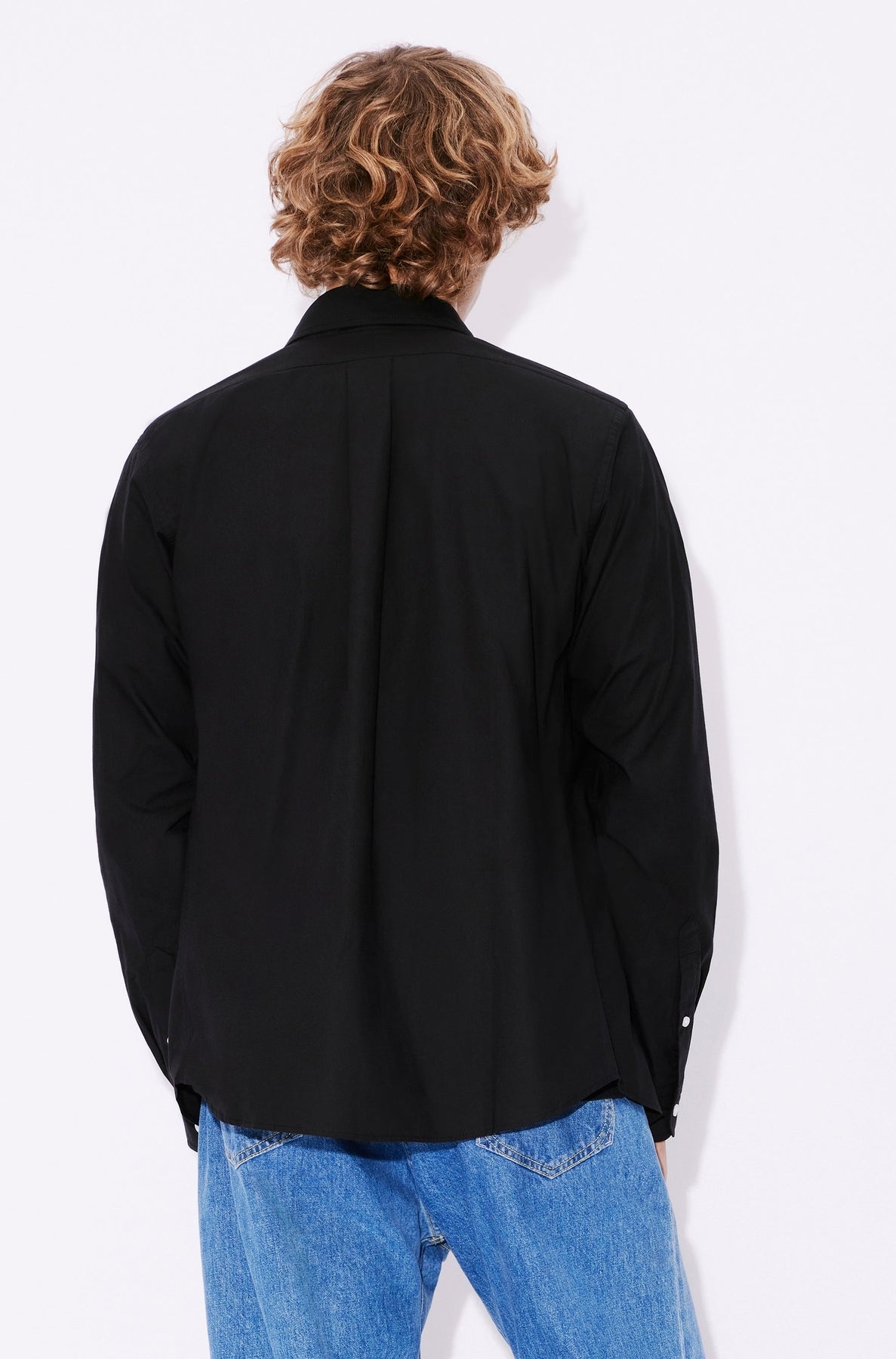 Chemise casual brodée Boke Flower - Black