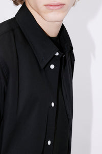 Chemise casual brodée Boke Flower - Black