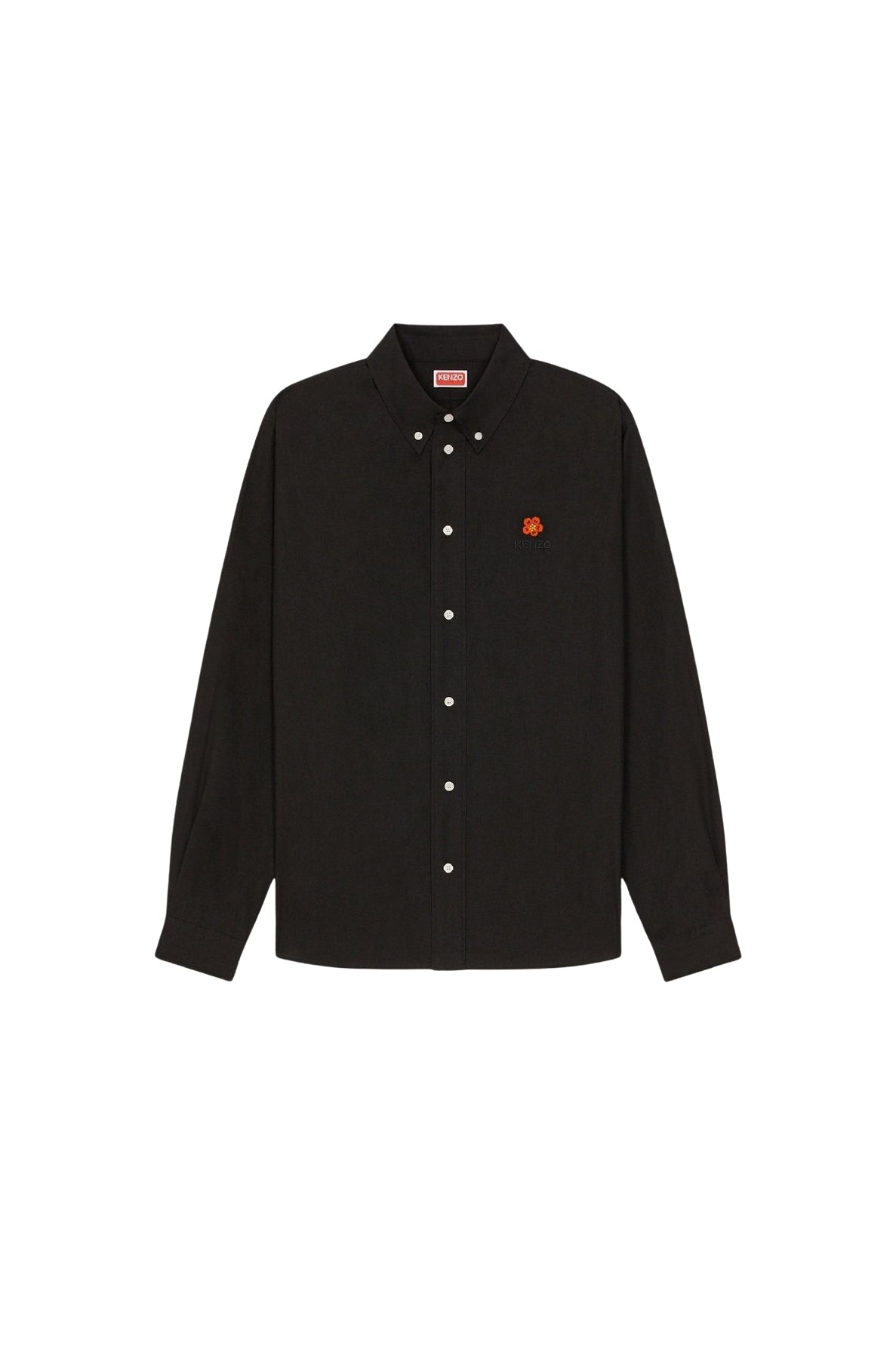 Chemise casual brodée Boke Flower - Black