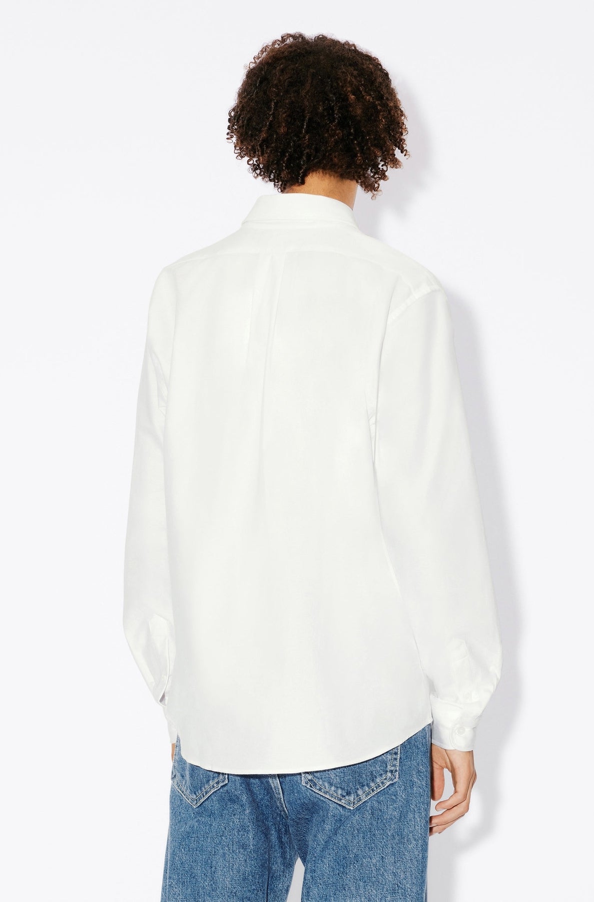 Chemise casual brodée Boke Flower - White