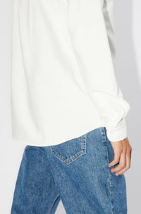Chemise casual brodée Boke Flower - White