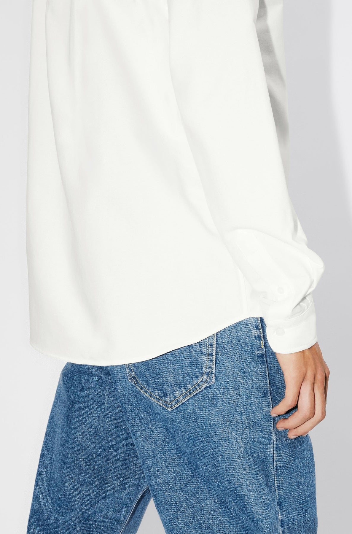 Chemise casual brodée Boke Flower - White