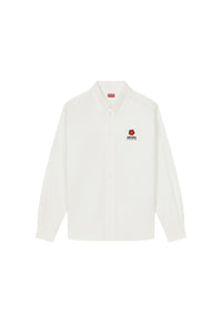 Chemise casual brodée Boke Flower - White