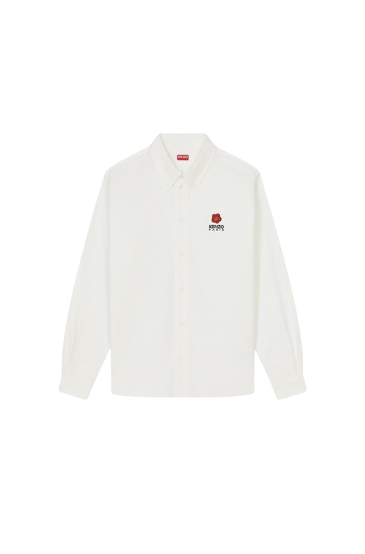 Chemise casual brodée Boke Flower - White