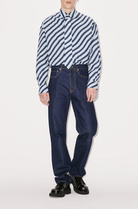 Chemise décontractée "Wavy Stripe" - Light Blue