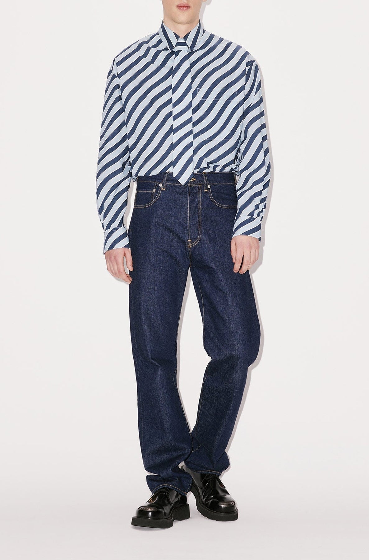 Chemise décontractée "Wavy Stripe" - Light Blue