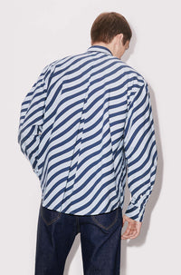 Chemise décontractée "Wavy Stripe" - Light Blue