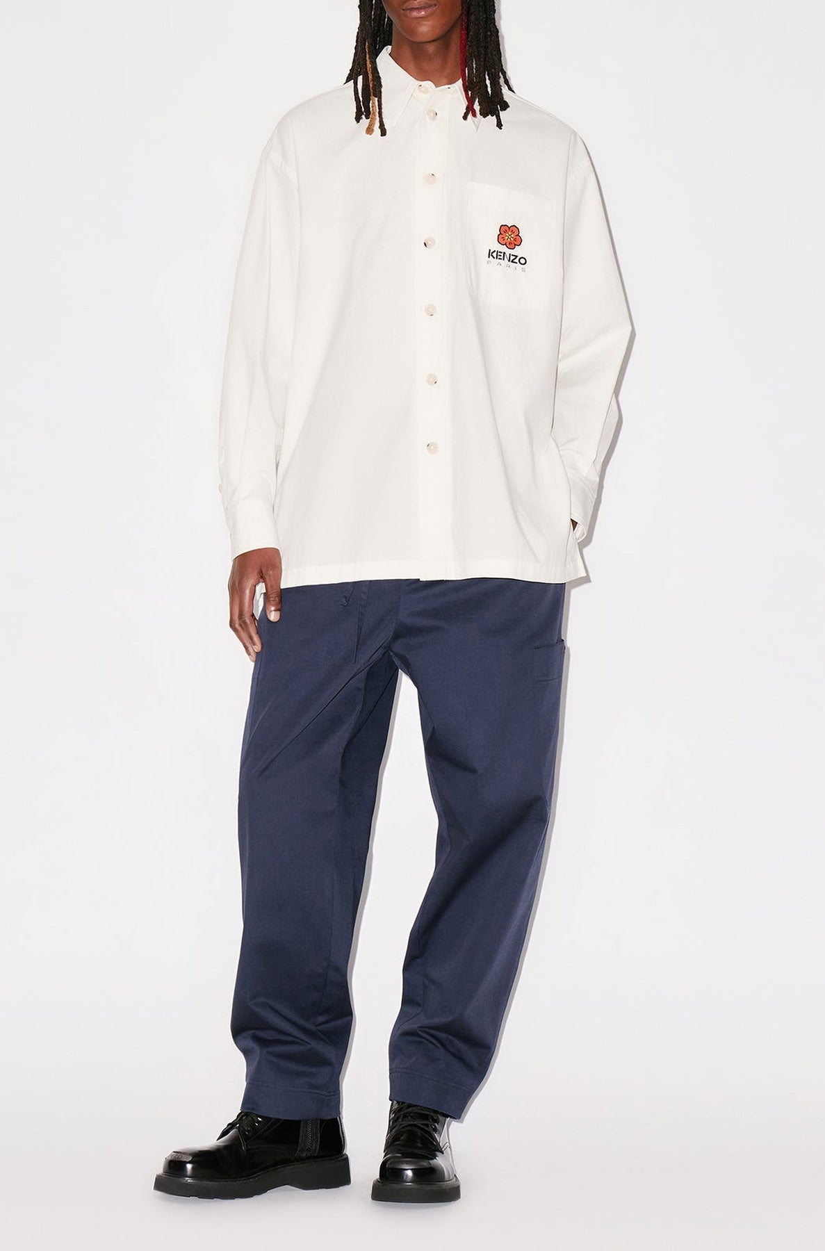 Chemise oversize Boke Flower Crest - Ecru