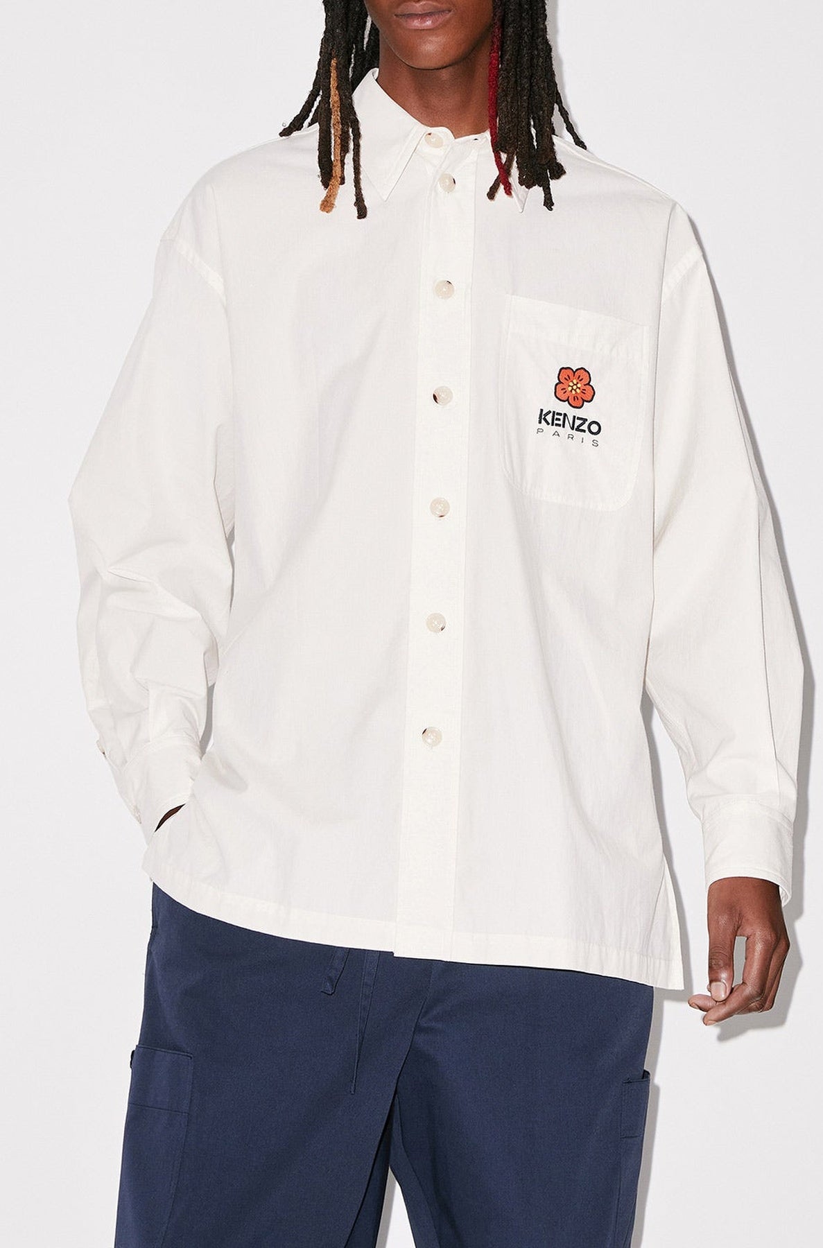 Chemise oversize Boke Flower Crest - Ecru