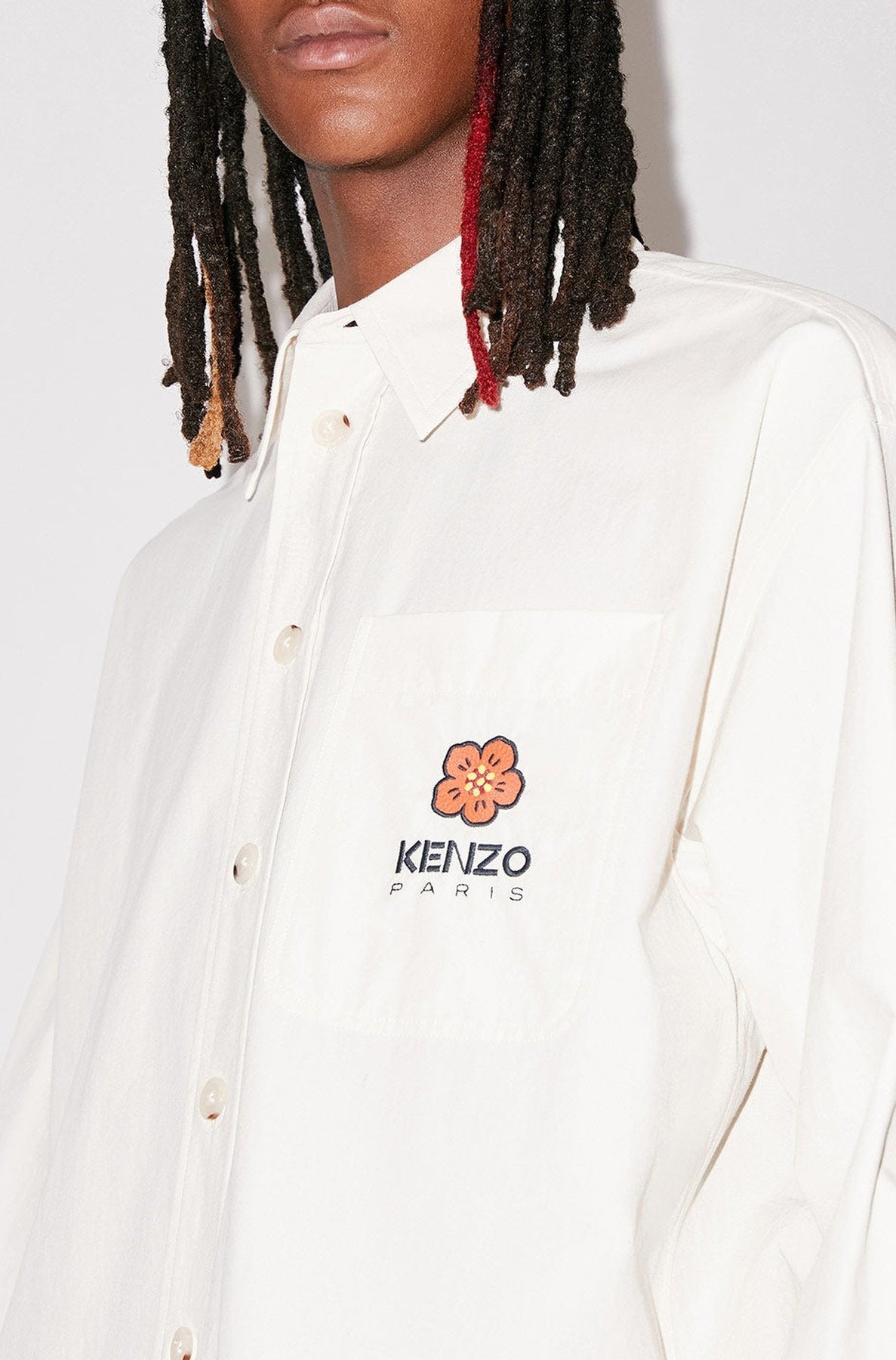 Chemise oversize Boke Flower Crest - Ecru