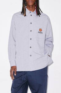 Chemise oversize "Boke Flower Crest" - Midnight Blue