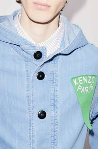 Kenzo Sailor Denim Parka - Stone Bleached Blue Denim