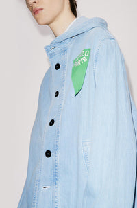 Kenzo Sailor Denim Parka - Stone Bleached Blue Denim