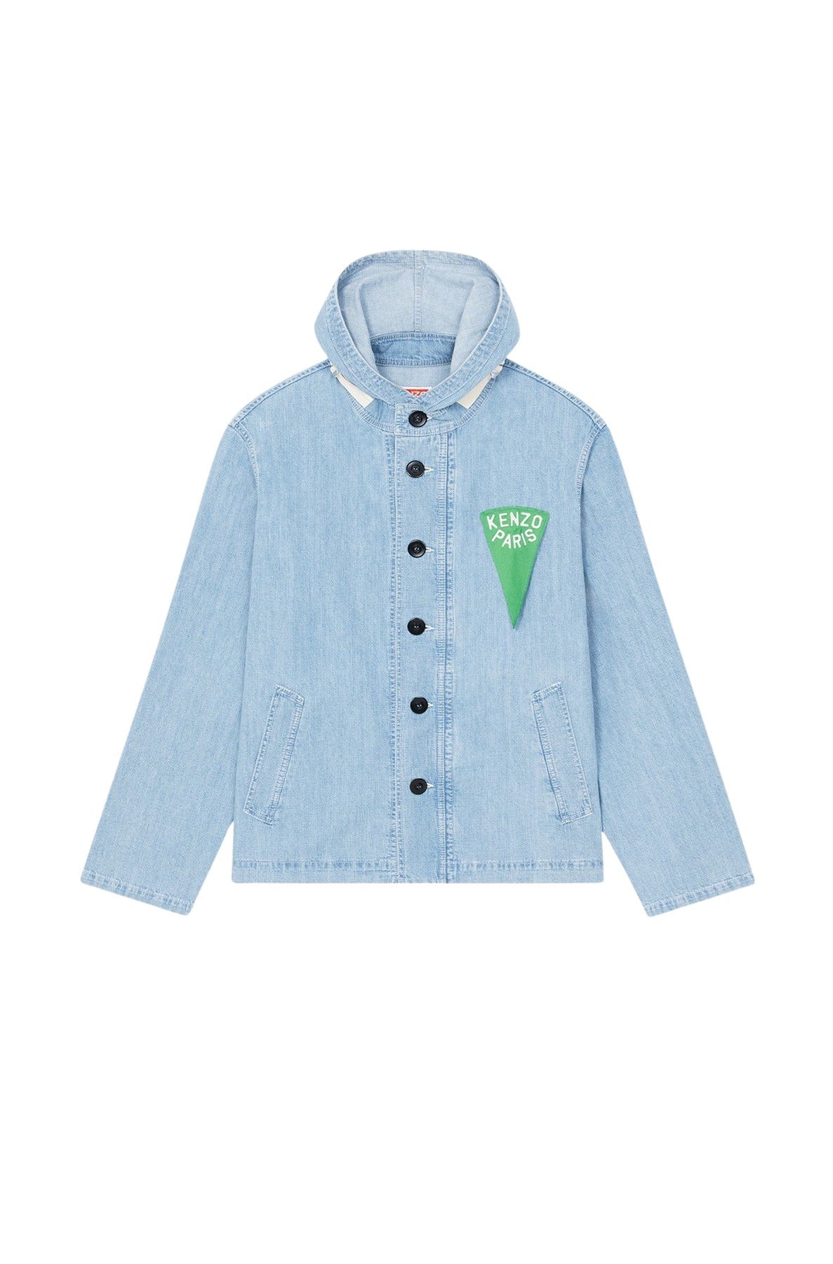 Kenzo Sailor Denim Parka - Stone Bleached Blue Denim