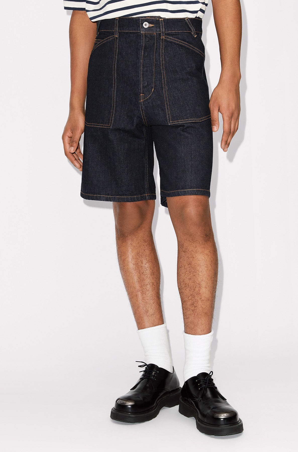 Sailor denim shorts - Rinse Blue