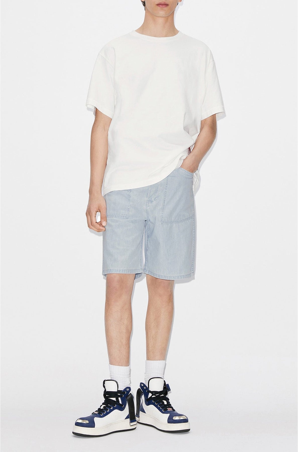 Short en denim ample Sailor - Bleached Blue
