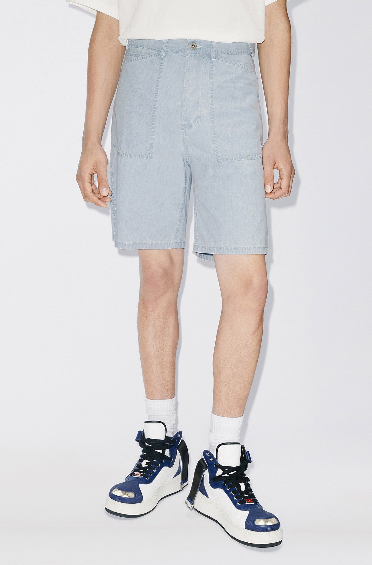 Short en denim ample Sailor - Bleached Blue