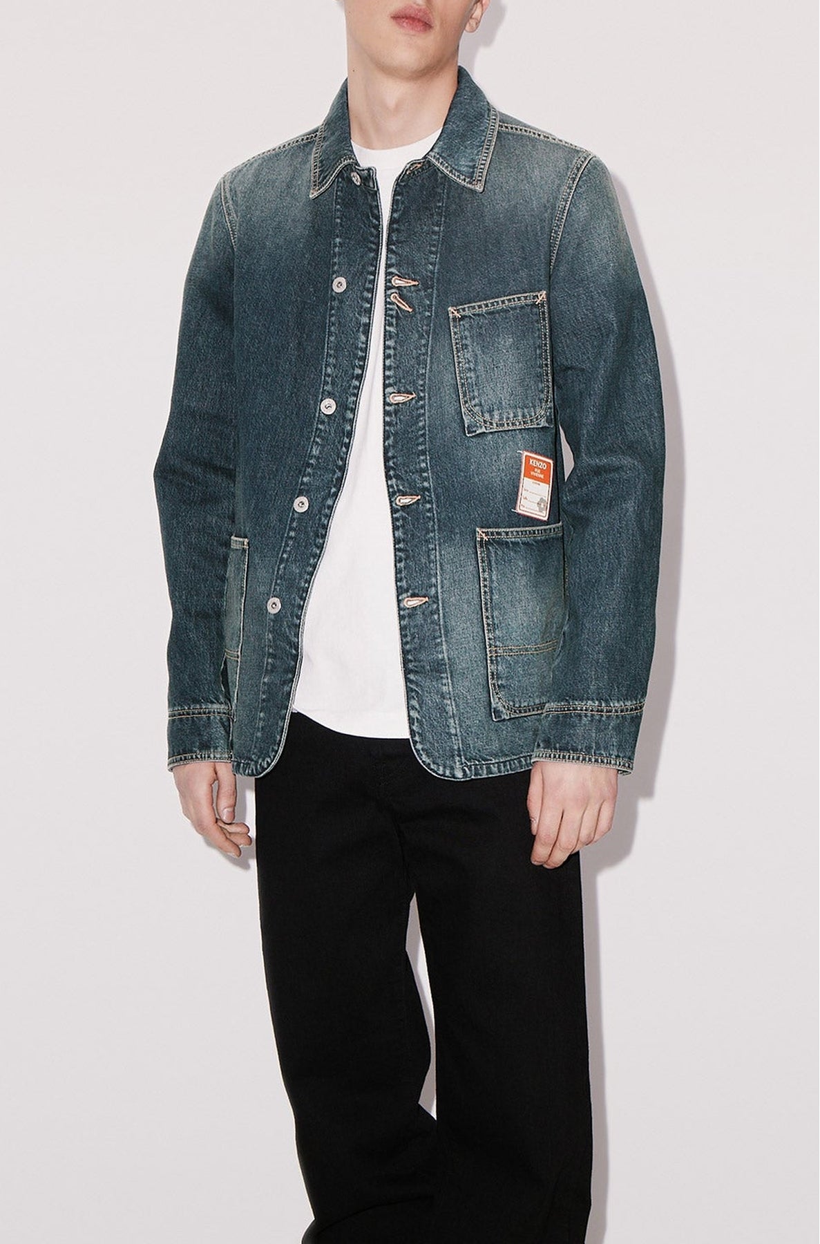 Veste workwear en denim - Dark Stone Blue Denim