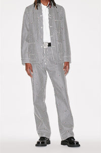 Kenzo Pixel Striped Denim Jacket - Rinse Blue