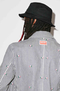 Kenzo Pixel Striped Denim Jacket - Rinse Blue