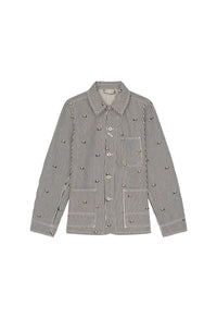 Kenzo Pixel Striped Denim Jacket - Rinse Blue