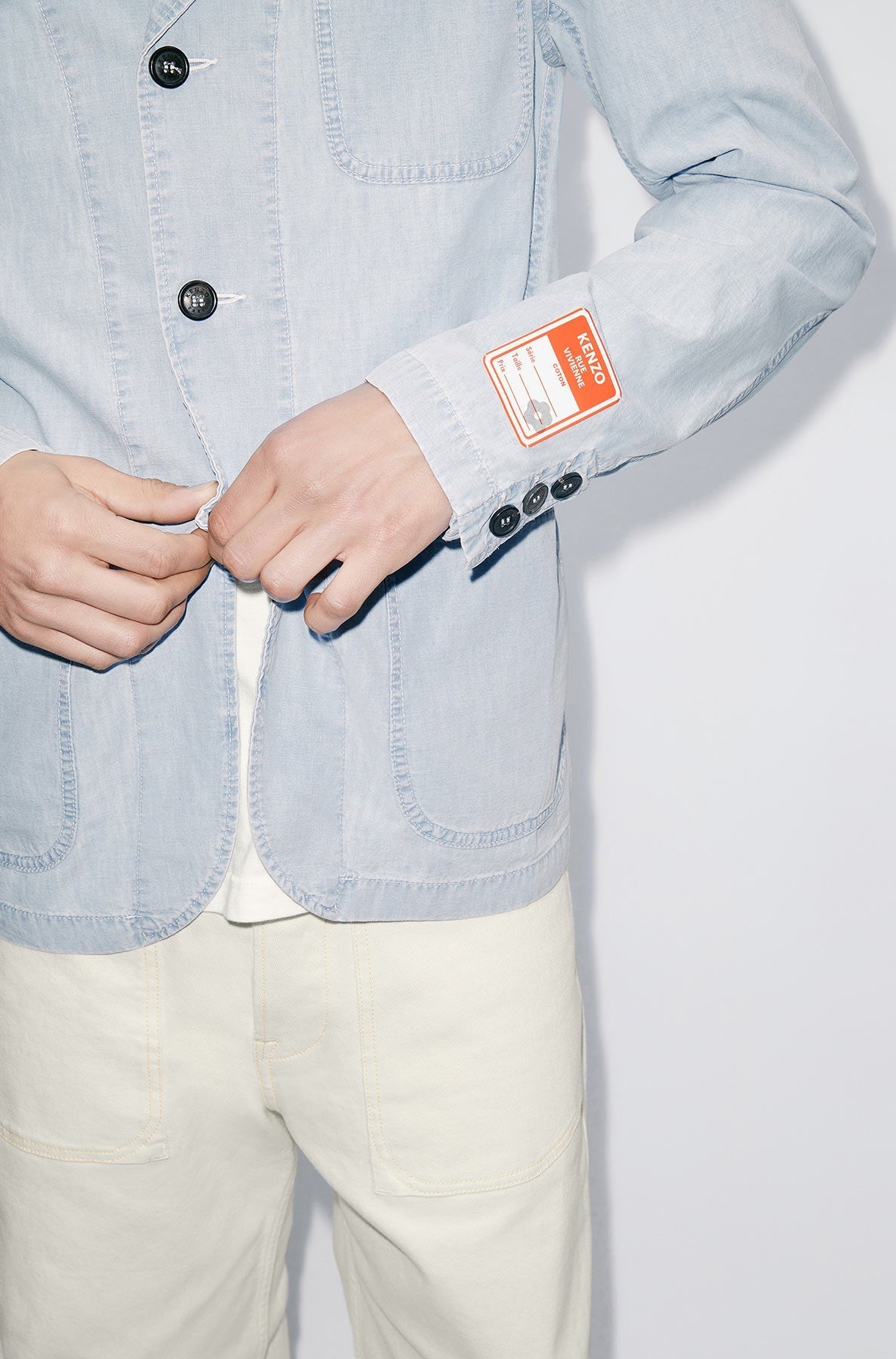 Veste denim à poches - Bleached Blue