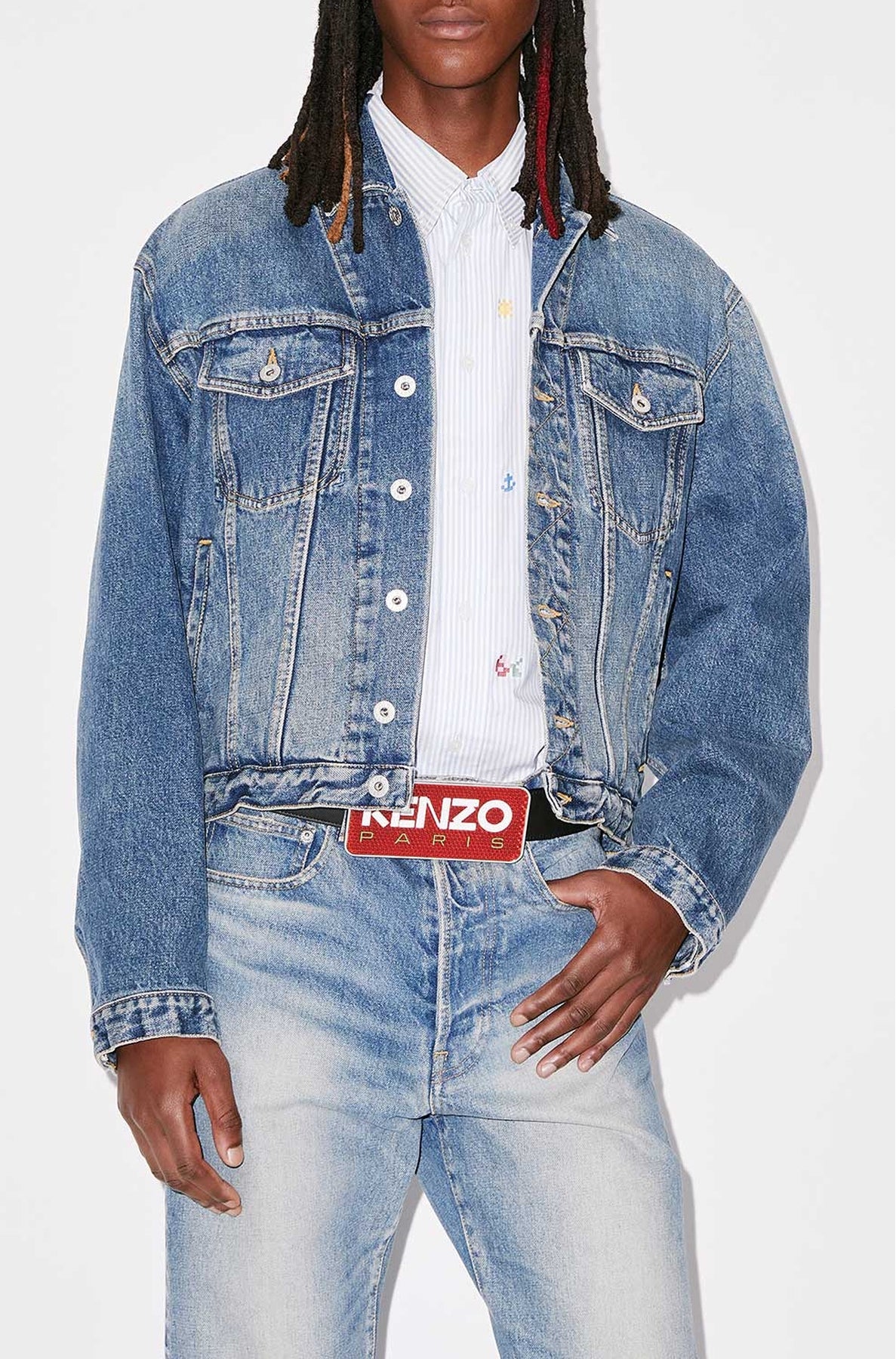 Trucker denim jacket - Medium Stone Blue Denim