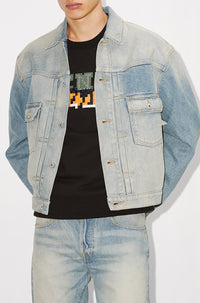 Boxy denim jacket - Stone Dirty Blue