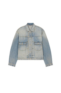 Boxy denim jacket - Stone Dirty Blue