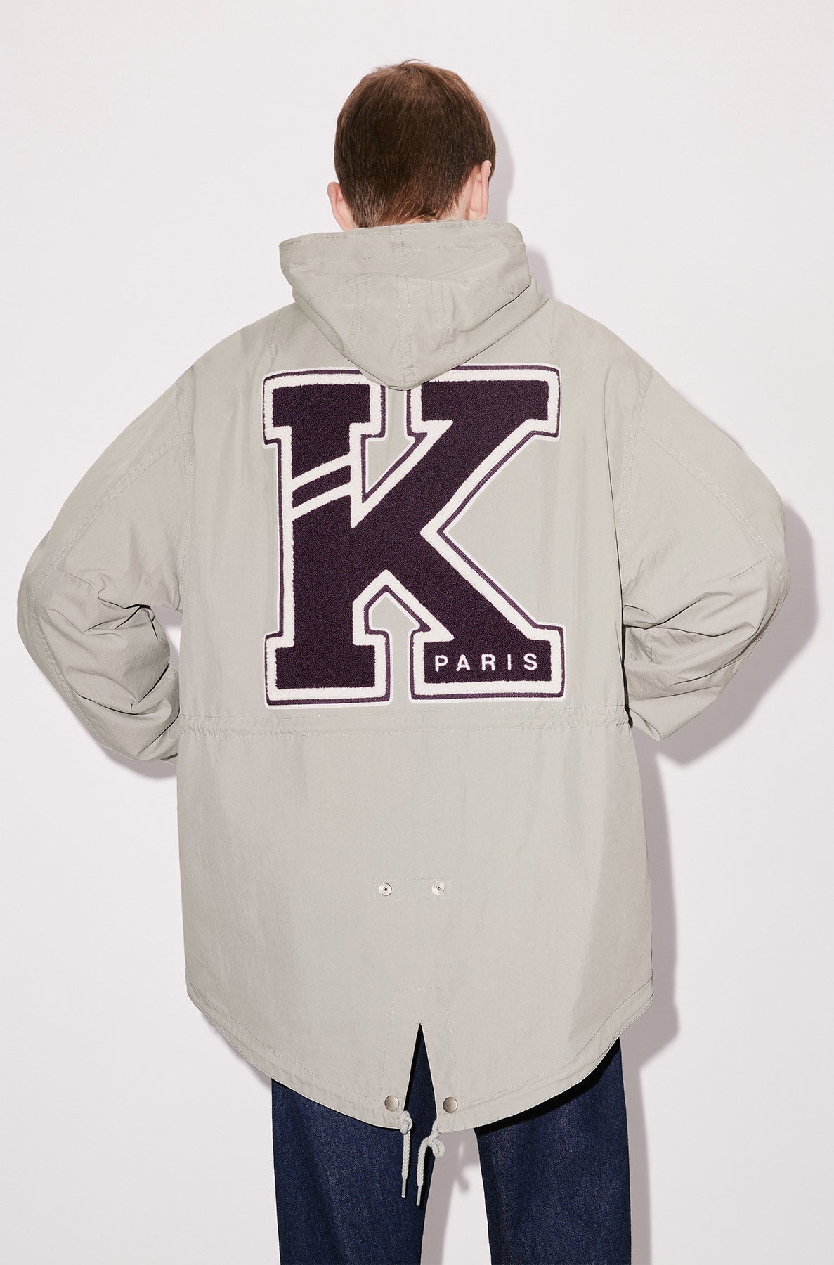 Parka mi-longue Varsity - Pearl Grey