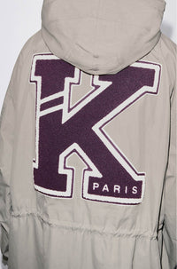 Parka mi-longue Varsity - Pearl Grey