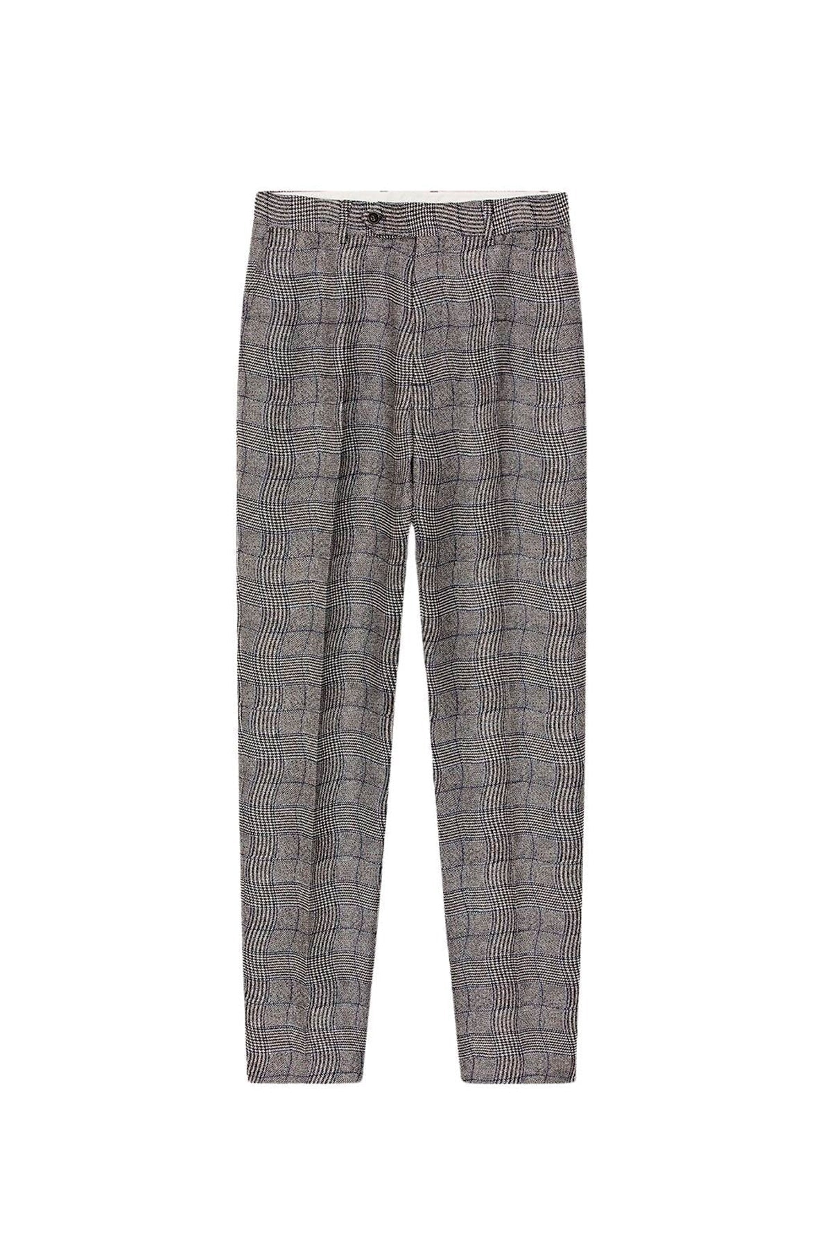 Pantalon de tailleur Wavy check - Black