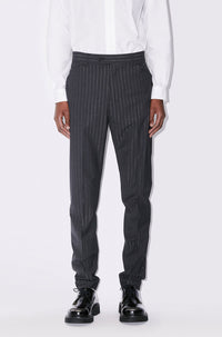 Pantalon de smoking à rayures en laine - Anthracite