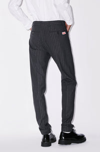 Pantalon de smoking à rayures en laine - Anthracite
