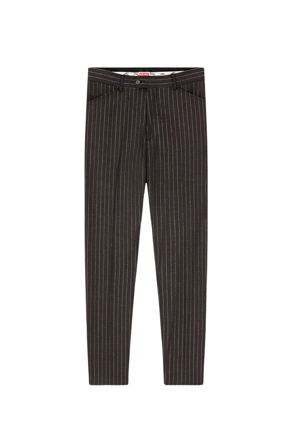 Pantalon de smoking à rayures en laine - Anthracite