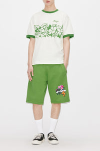 Short Aloha Flower Tattoo - Grass Green