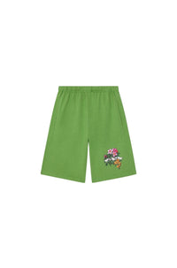 Short Aloha Flower Tattoo - Grass Green