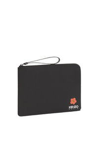 Grande pochette "Boke Flower" en cuir - Black