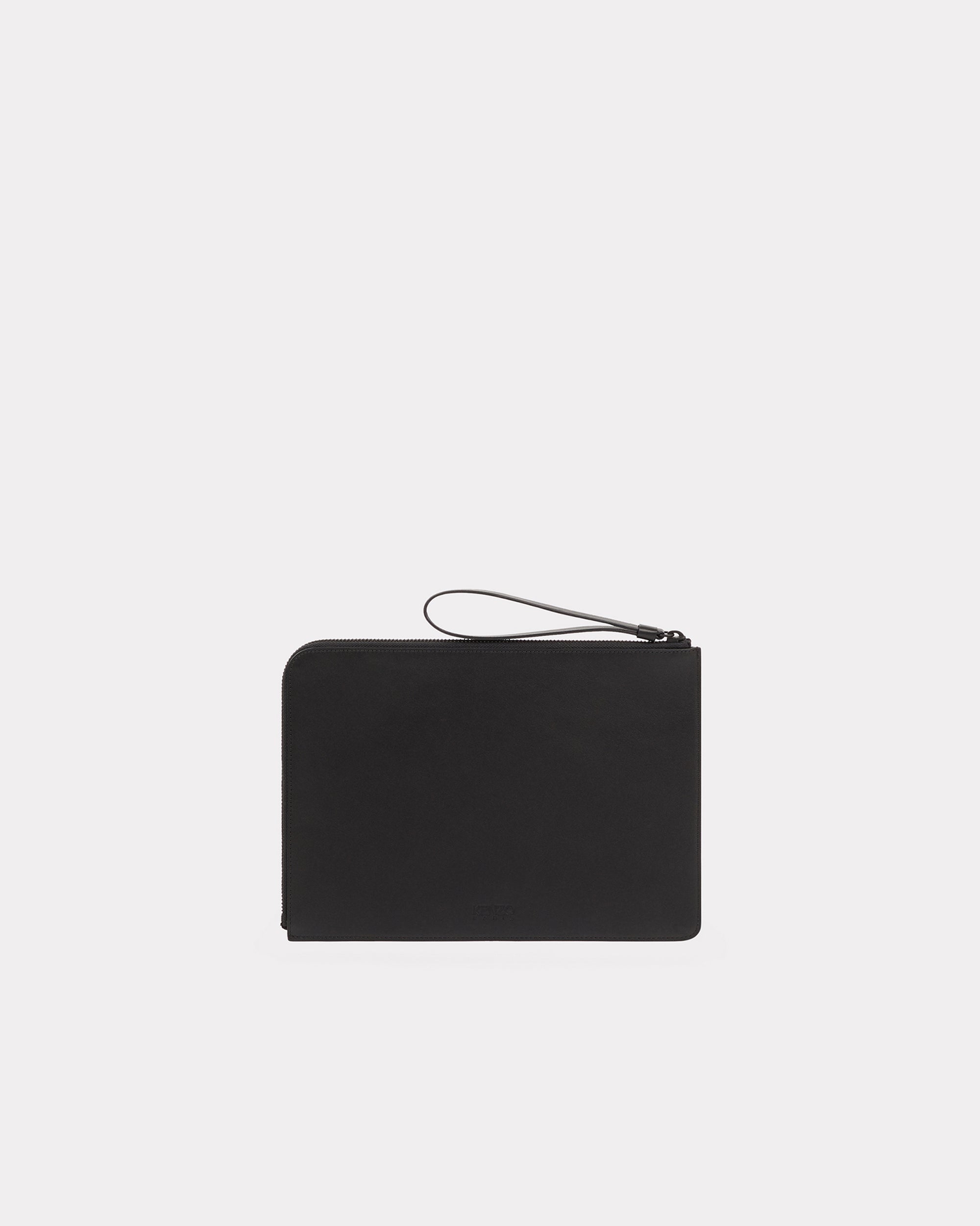Grande pochette "Boke Flower" en cuir - Black