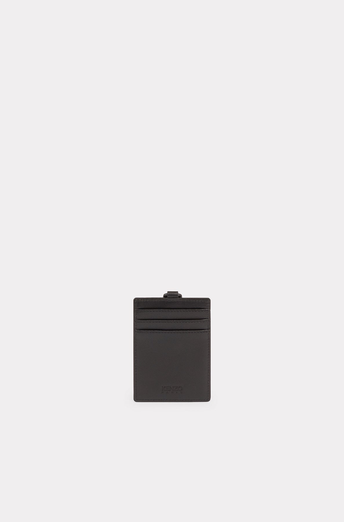 Porte-cartes Kenzo Paris avec tour de cou en cuir - Black