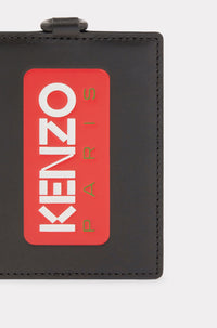 Porte-cartes Kenzo Paris avec tour de cou en cuir - Black