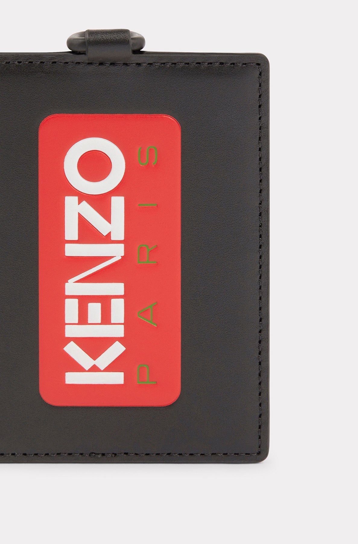 Porte-cartes Kenzo Paris avec tour de cou en cuir - Black