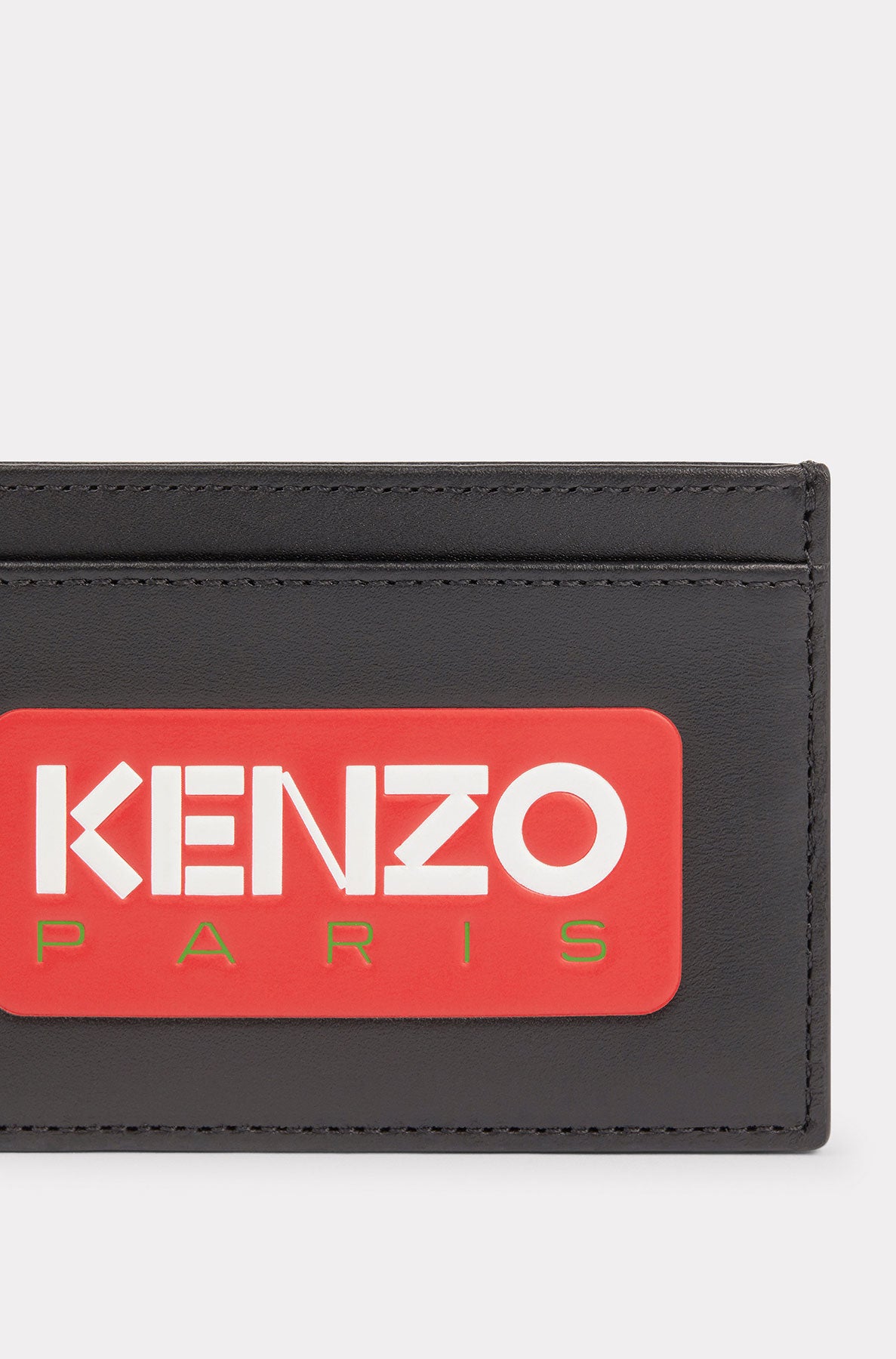 Porte-cartes "Kenzo Paris" en cuir - Black