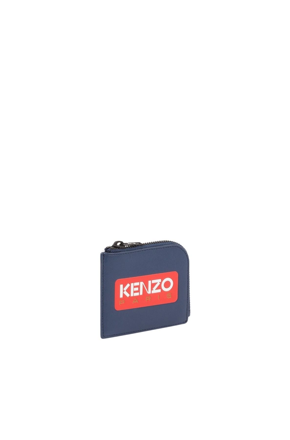 Portefeuille Kenzo Paris zippé en cuir - Midnight Blue