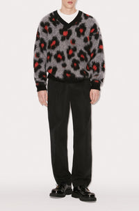 Pull "Hana Leopard" en laine alpaga - Middle Grey