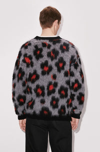 Pull "Hana Leopard" en laine alpaga - Middle Grey